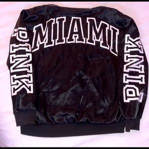 Victoria's Secret PINK RARE SOLD OUT FLORIDA "MIAMI" "Pink" Bomber Jacket Small